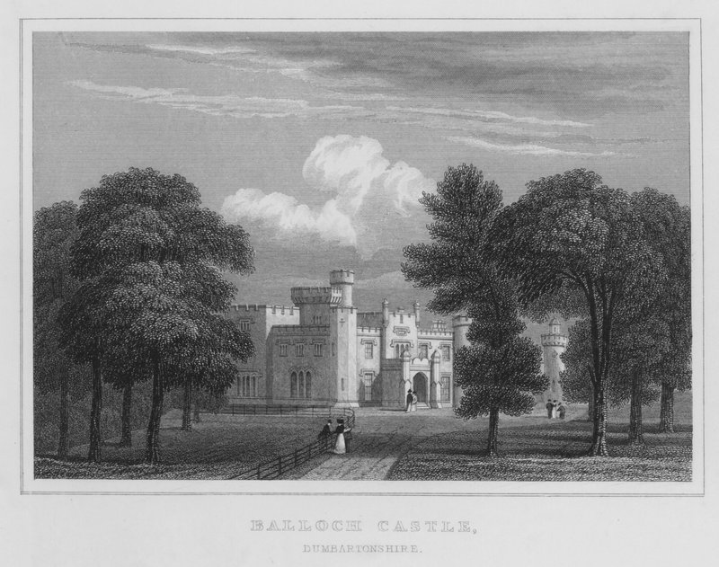 Balloch Castle, Dumbartonshire (kaiverrus) tekijältä Thomas Hosmer Shepherd