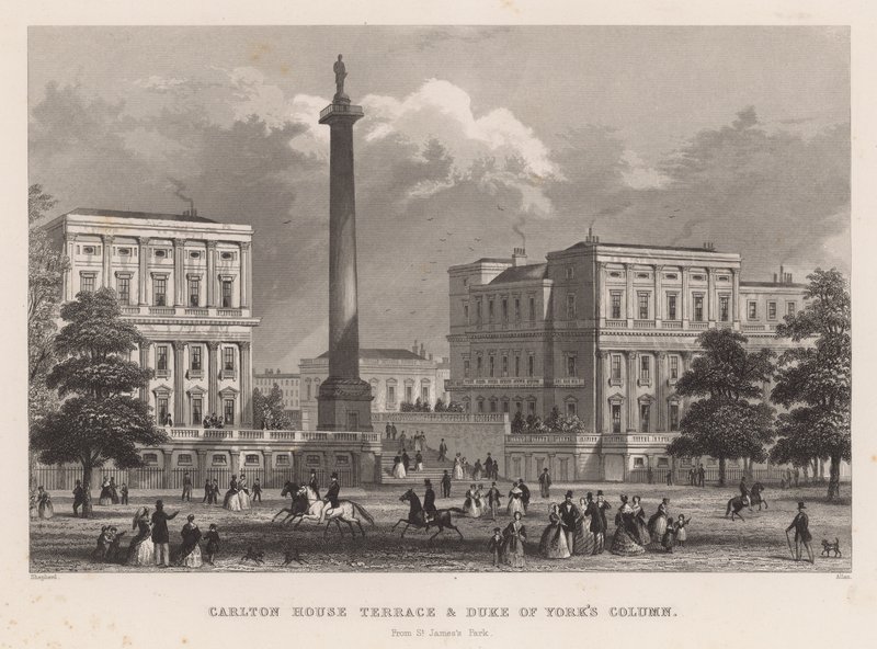 Carlton House Terrace ja Duke of Yorkin pylväs St James
