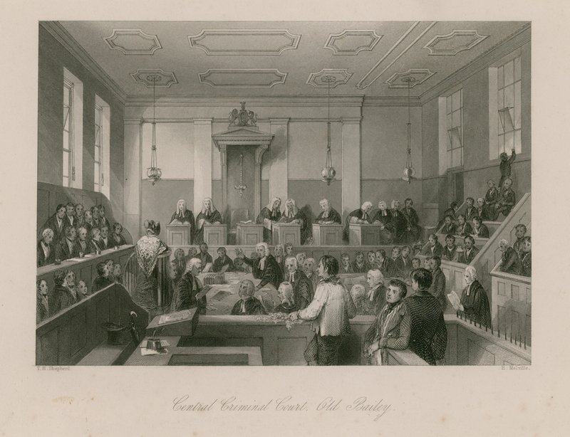 Keskusrikostuomioistuin, Old Bailey tekijältä Thomas Hosmer Shepherd