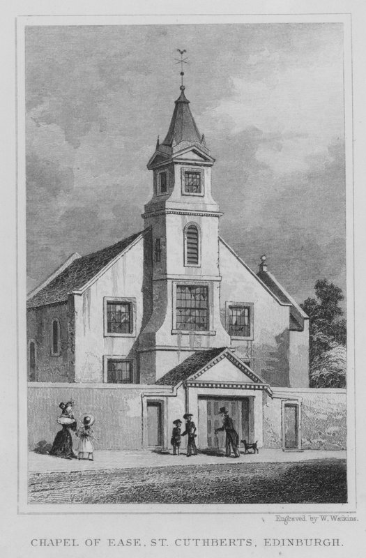 Chapel of Ease, St Cuthberts, Edinburgh (kaiverrus) tekijältä Thomas Hosmer Shepherd