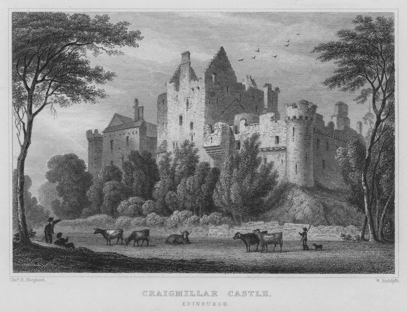 Craigmillarin linna, Edinburgh (kaiverrus) tekijältä Thomas Hosmer Shepherd