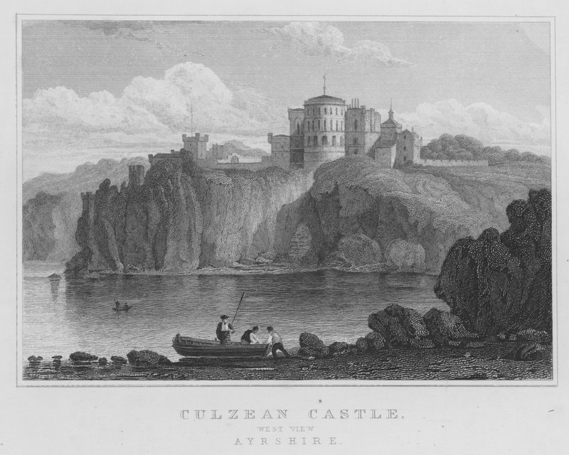 Culzean Castle, West View, Ayrshire (kaiverrus) tekijältä Thomas Hosmer Shepherd