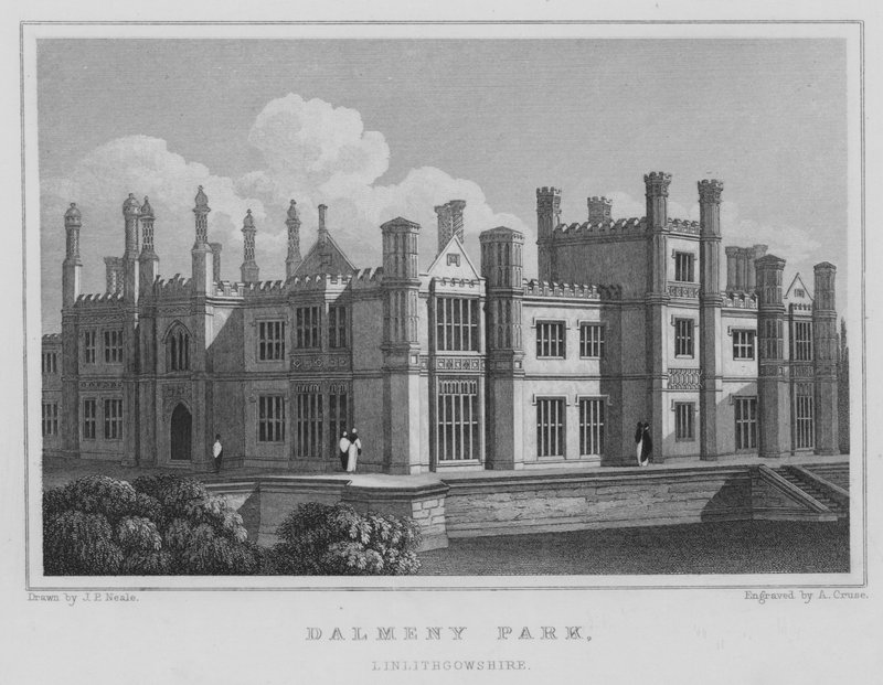 Dalmeny Park, Linlithgowshire (kaiverrus) tekijältä Thomas Hosmer Shepherd
