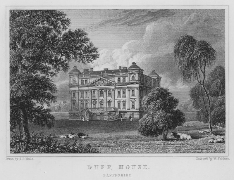 Duff House, Banffshire (kaiverrus) tekijältä Thomas Hosmer Shepherd