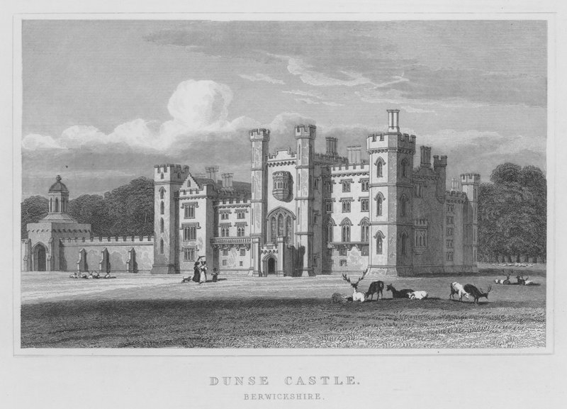 Dunse Castle, Berwickshire (kaiverrus) tekijältä Thomas Hosmer Shepherd
