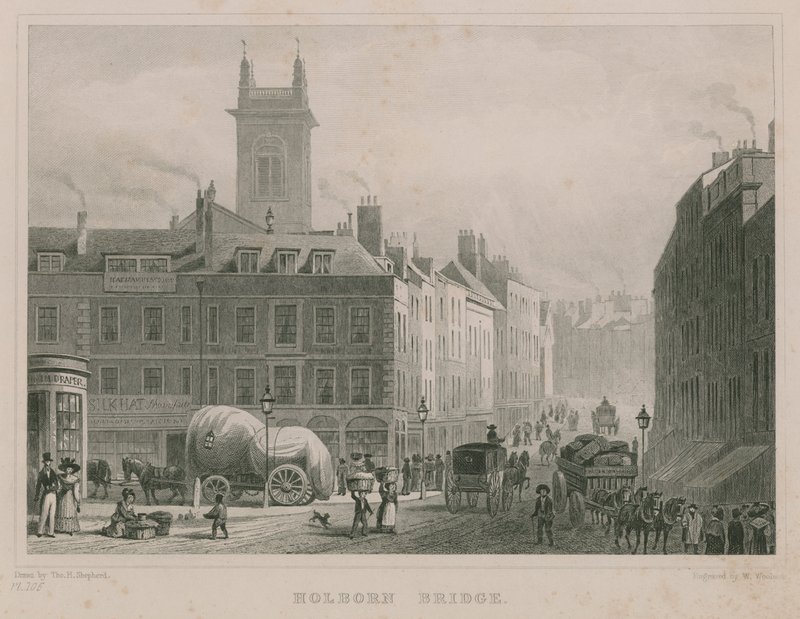 Holborn Bridge, Lontoo tekijältä Thomas Hosmer Shepherd