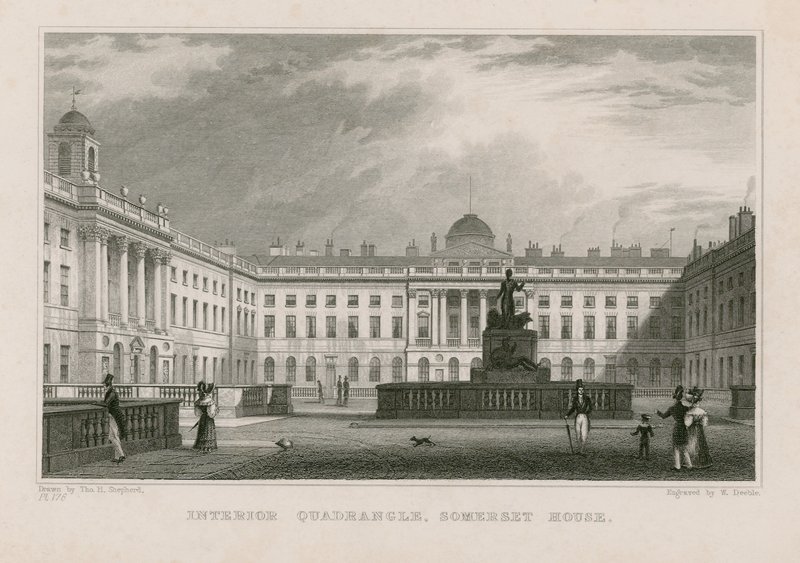Sisäinen nelikulmio, Somerset House tekijältä Thomas Hosmer Shepherd