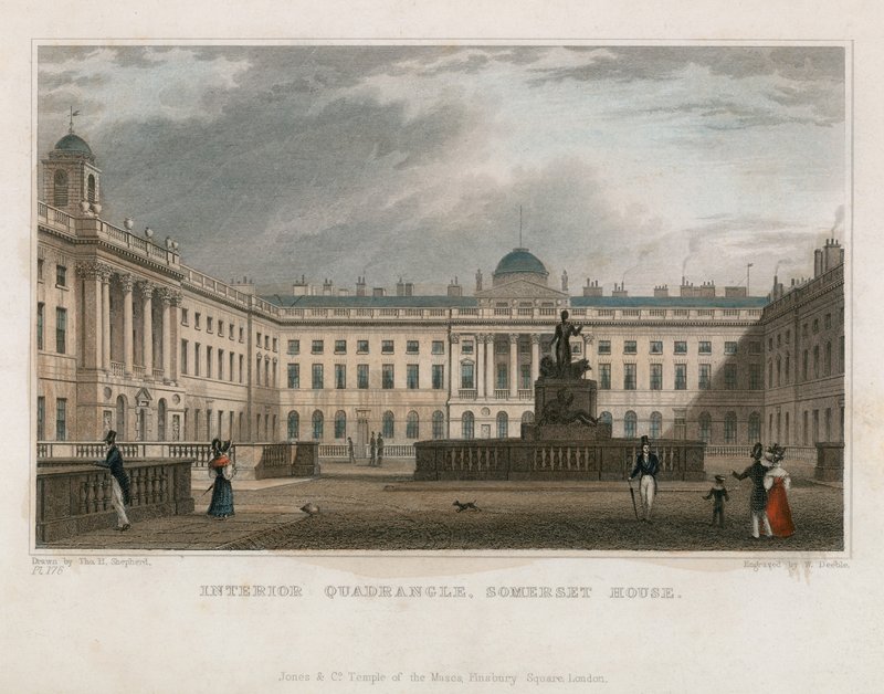 Interior Quadrant, Somerset House tekijältä Thomas Hosmer Shepherd