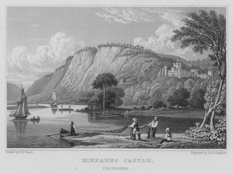 Kinfauns Castle, Perthshire (kaiverrus) tekijältä Thomas Hosmer Shepherd