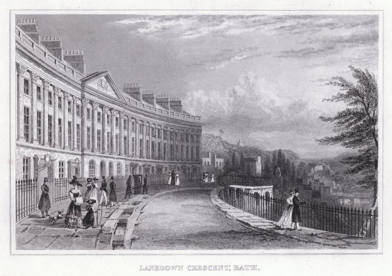 Lansdown Crescent, Bath (kaiverrus) tekijältä Thomas Hosmer Shepherd