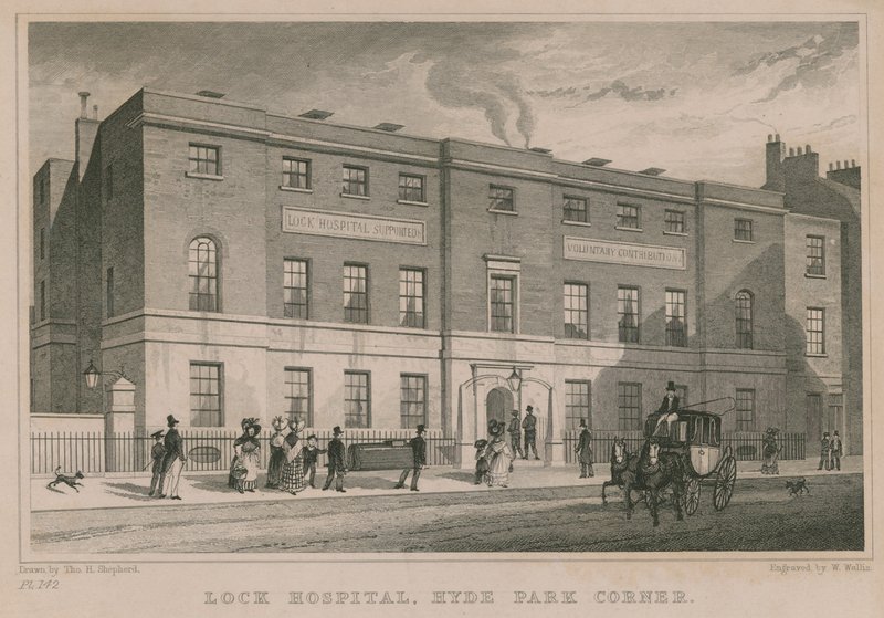 Lock Hospital, Hyde Park Corner, Lontoo tekijältä Thomas Hosmer Shepherd