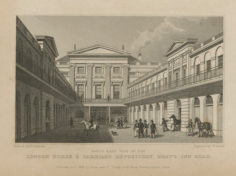 London Horse and Carriage Repository tekijältä Thomas Hosmer Shepherd