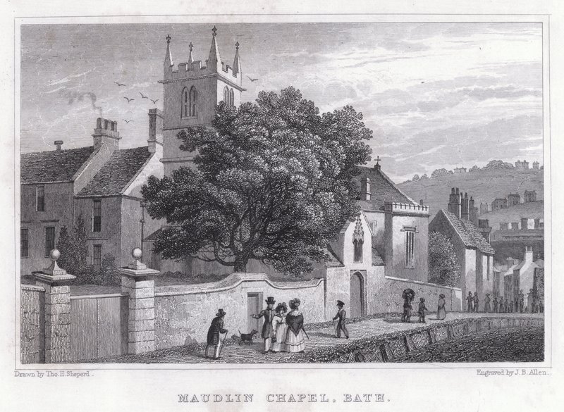 Maudlinin kappeli, Bath (kaiverrus) tekijältä Thomas Hosmer Shepherd