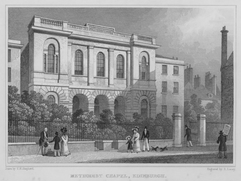 Metodistikappeli, Edinburgh (kaiverrus) tekijältä Thomas Hosmer Shepherd