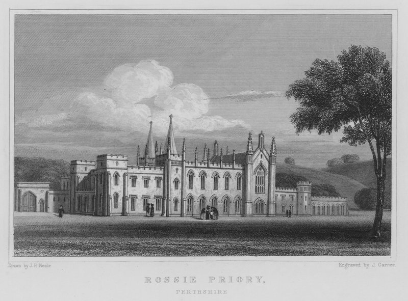 Rossie Priory, Perthshire (kaiverrus) tekijältä Thomas Hosmer Shepherd