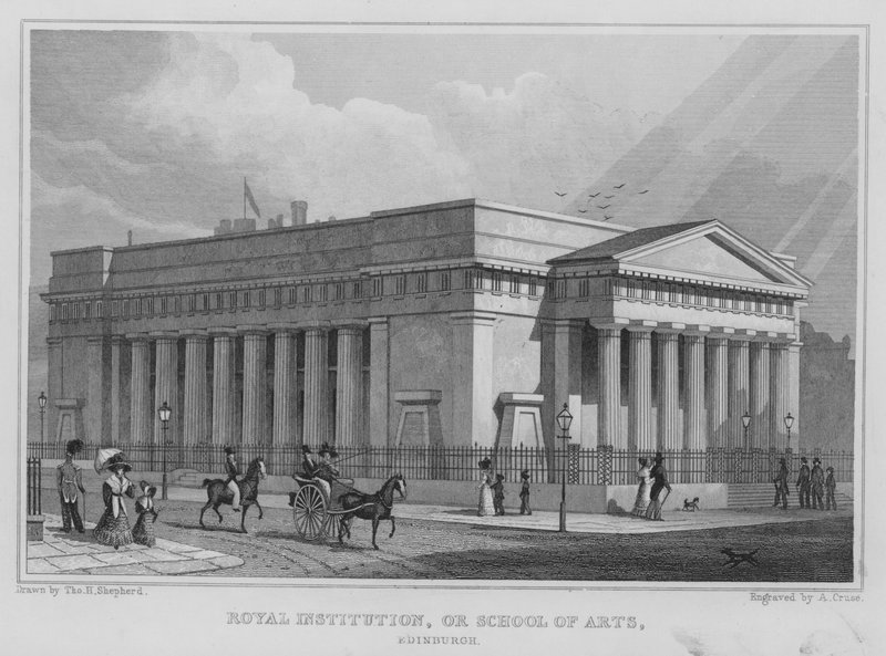 Royal Institution tai School of Arts, Edinburgh (kaiverrus) tekijältä Thomas Hosmer Shepherd