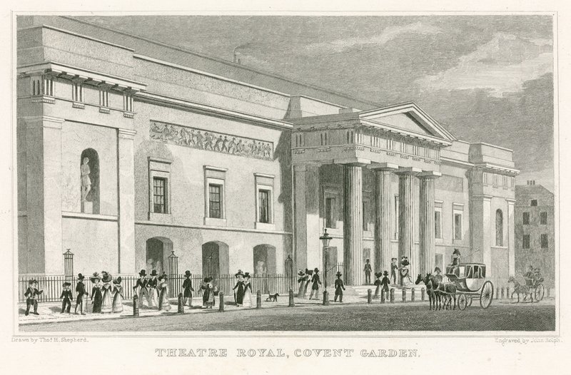 Royal Theatre, Covent Garden; tekijältä Thomas Hosmer Shepherd