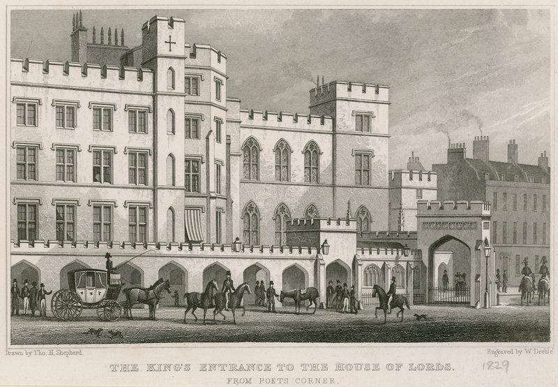 Kuninkaan sisäänkäynti House of Lordsiin, Westminster, Lontoo tekijältä Thomas Hosmer Shepherd