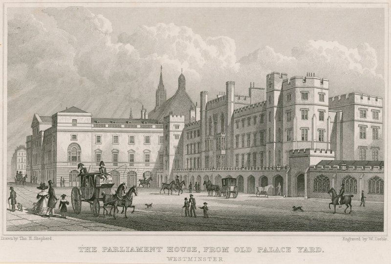 Parlamenttitalo Old Palace Yardista, Westminster, Lontoo tekijältä Thomas Hosmer Shepherd