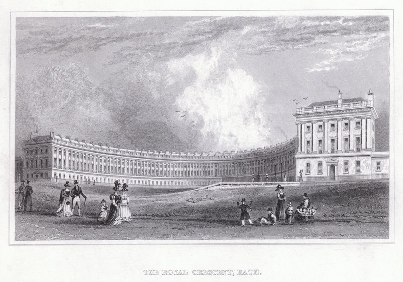 The Royal Crescent, Bath (kaiverrus) tekijältä Thomas Hosmer Shepherd