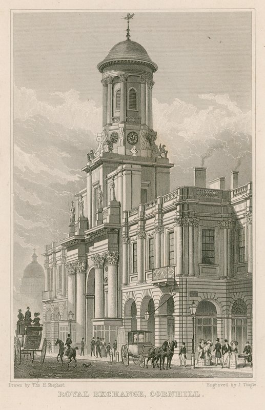 Royal Exchange, Cornhill, Lontoo tekijältä Thomas Hosmer Shepherd