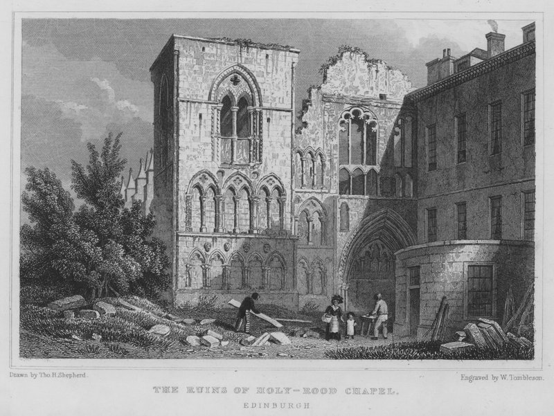 The Ruins of Holy-Rood Chapel, Edinburgh (kaiverrus) tekijältä Thomas Hosmer Shepherd