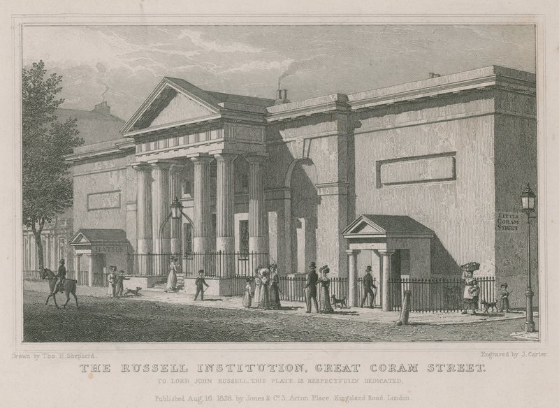 Russell Institution, Great Coram Street, Lontoo tekijältä Thomas Hosmer Shepherd