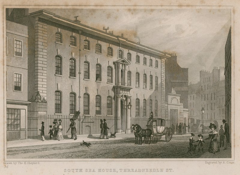 South Sea House, Threadneedle Street, Lontoo tekijältä Thomas Hosmer Shepherd