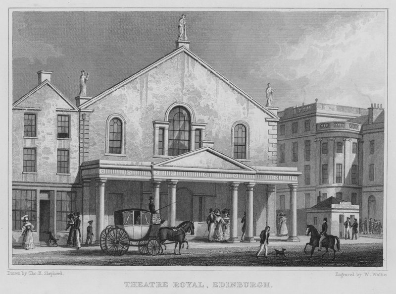 Theatre Royal, Edinburgh (kaiverrus) tekijältä Thomas Hosmer Shepherd
