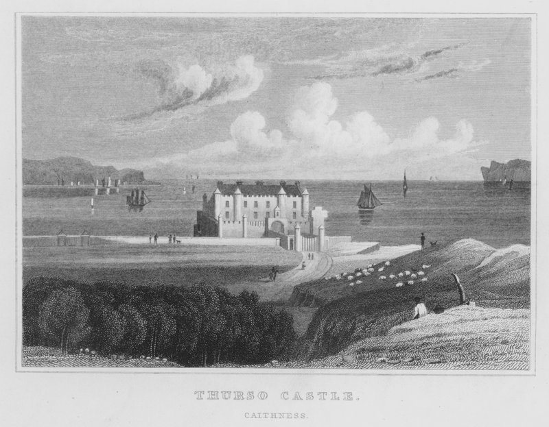 Thurson linna, Caithness (kaiverrus) tekijältä Thomas Hosmer Shepherd