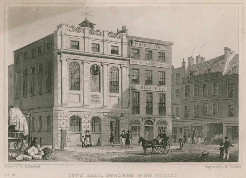 Town Hall, Borough High Street, Southwark, Lontoo tekijältä Thomas Hosmer Shepherd
