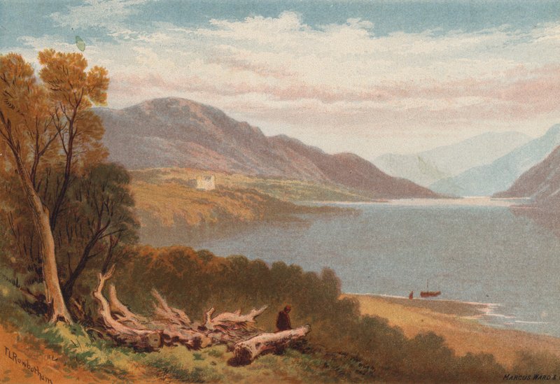 Englannin järvet, Ullswater (väri litho) tekijältä Thomas Leeson the Elder Rowbotham