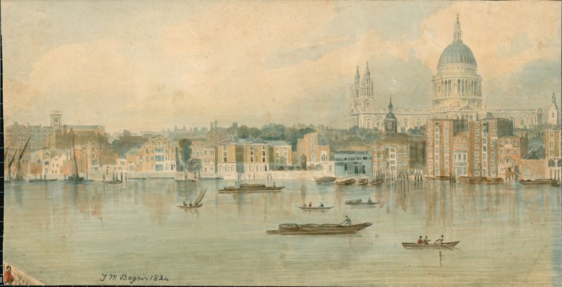 Panoraama Thames-joelle, North Side, 13 osassa tekijältä Thomas Mann Baynes