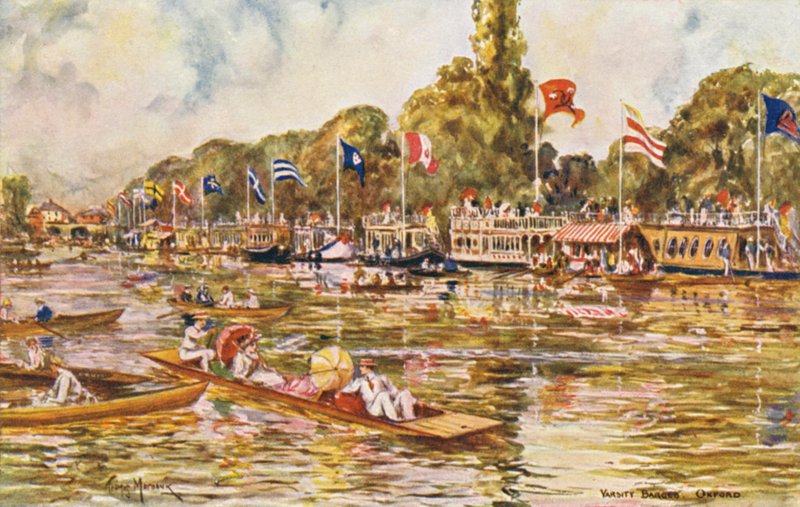 Thames-joki: Varsity Barges, Oxford (värilitro). tekijältä Thomas Maybank