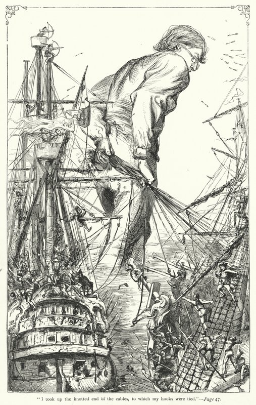 Kuvitus Jonathan Swiftin teokselle Gulliver