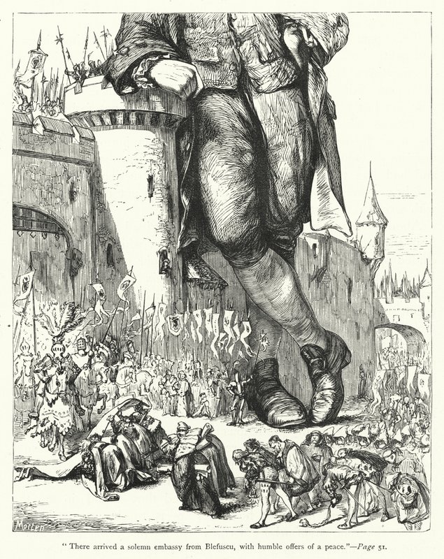 Kuvitus Jonathan Swiftin teokselle Gulliver