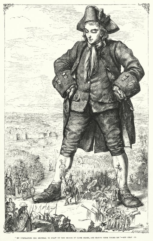 Kuvitus Jonathan Swiftin teokselle Gulliver