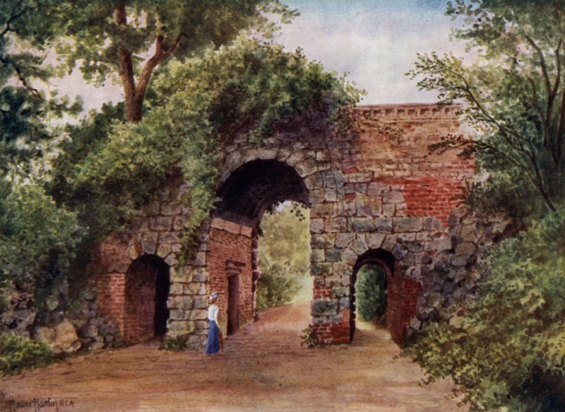 Kew Gardens: The Ruined Arch (väri litho) tekijältä Thomas Mower Martin