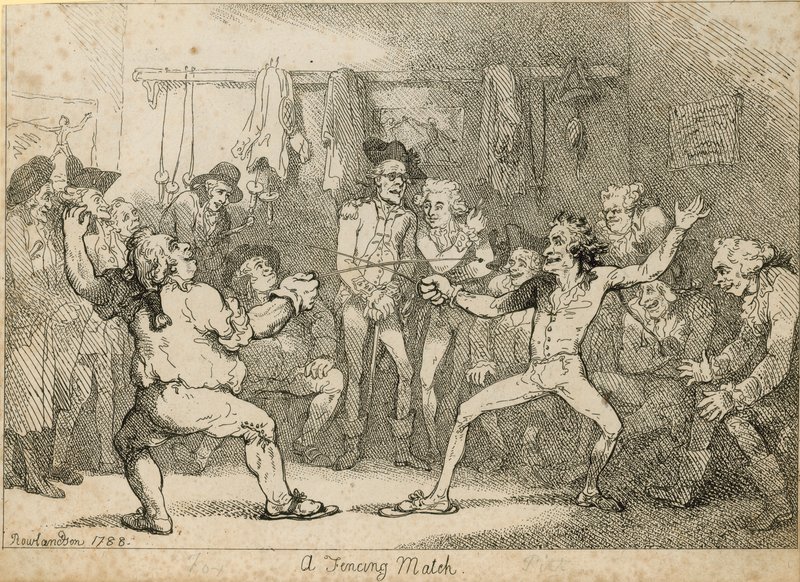Miekkailuottelu tekijältä Thomas Rowlandson