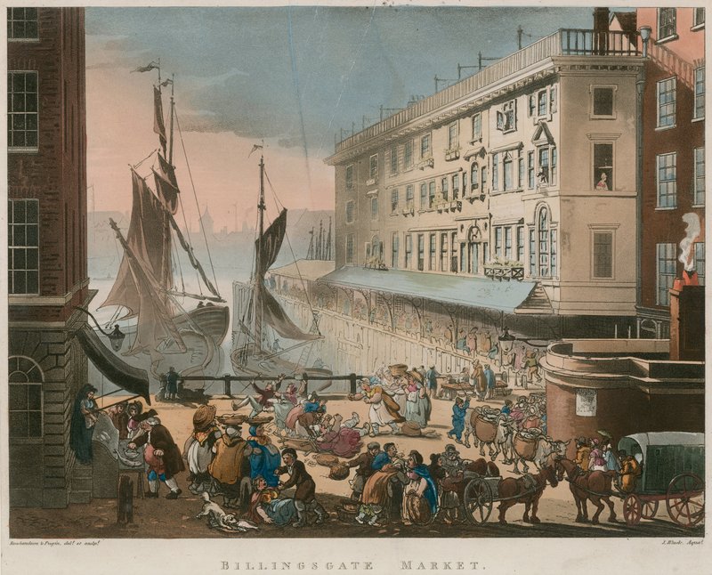 Billingsgaten markkinat tekijältä Thomas Rowlandson