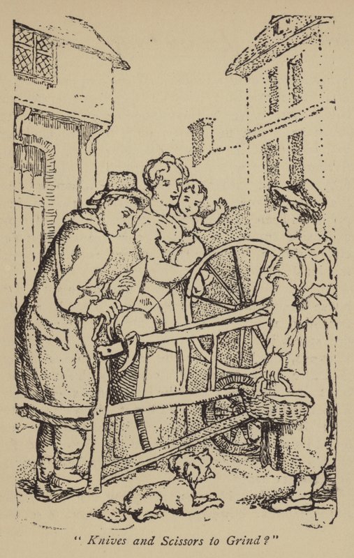 Veitset ja sakset jauhamiseen? tekijältä Thomas Rowlandson