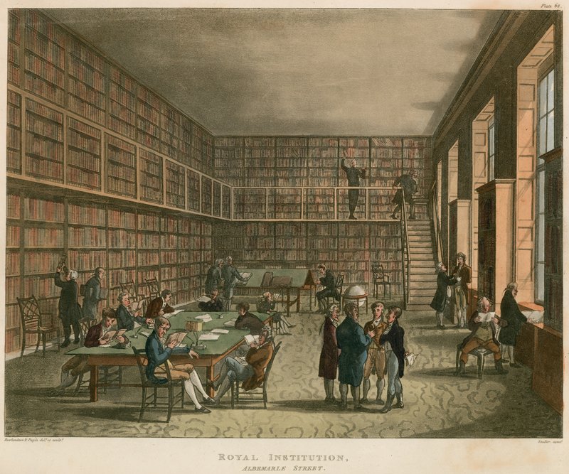 Royal Institution, Albemarle Street, Lontoo tekijältä Thomas Rowlandson