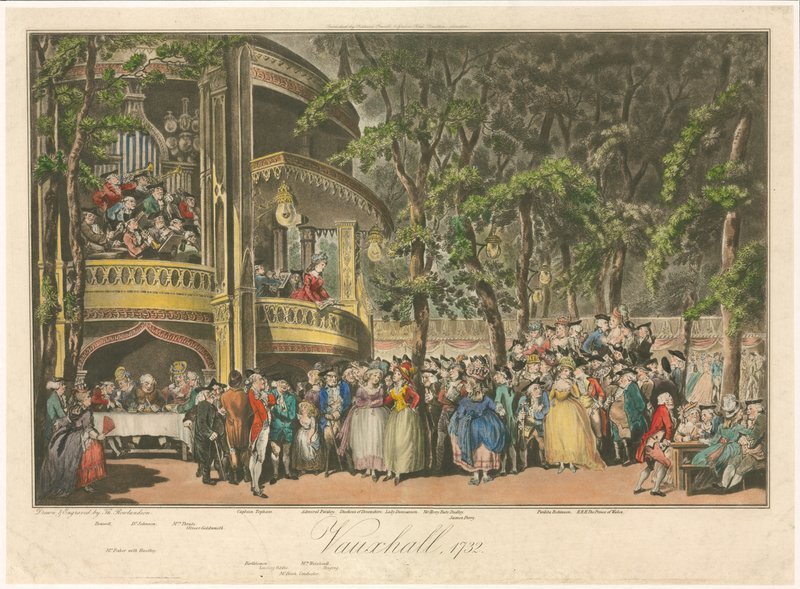 Vauxhall, 1732 tekijältä Thomas Rowlandson
