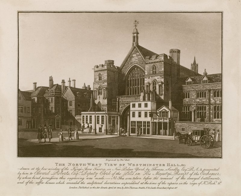 Westminster Hallin luoteisnäkymä tekijältä Thomas Sandby
