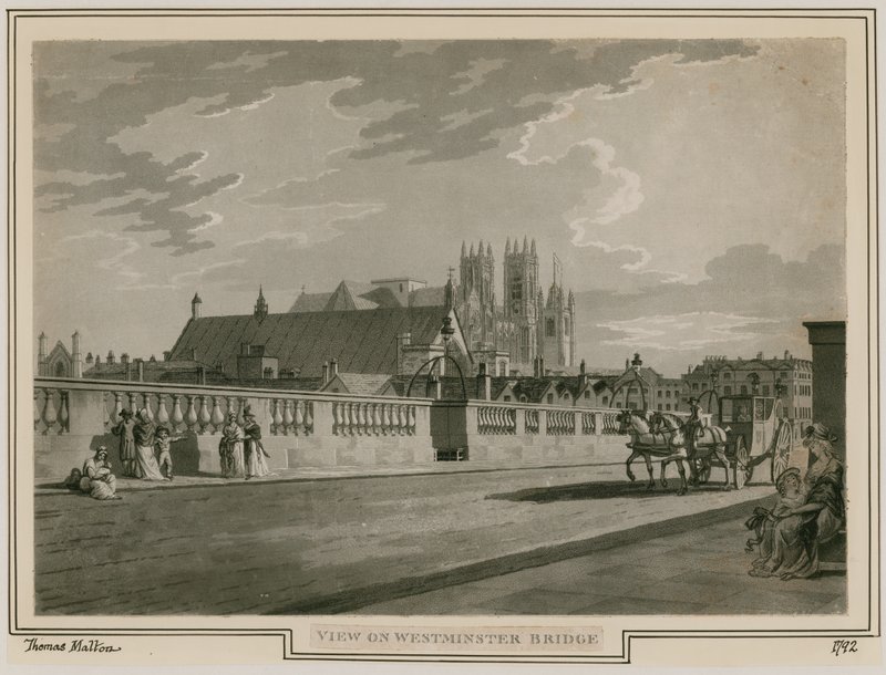 Näkymä Westminster Bridgelle tekijältä Thomas Snr. Malton