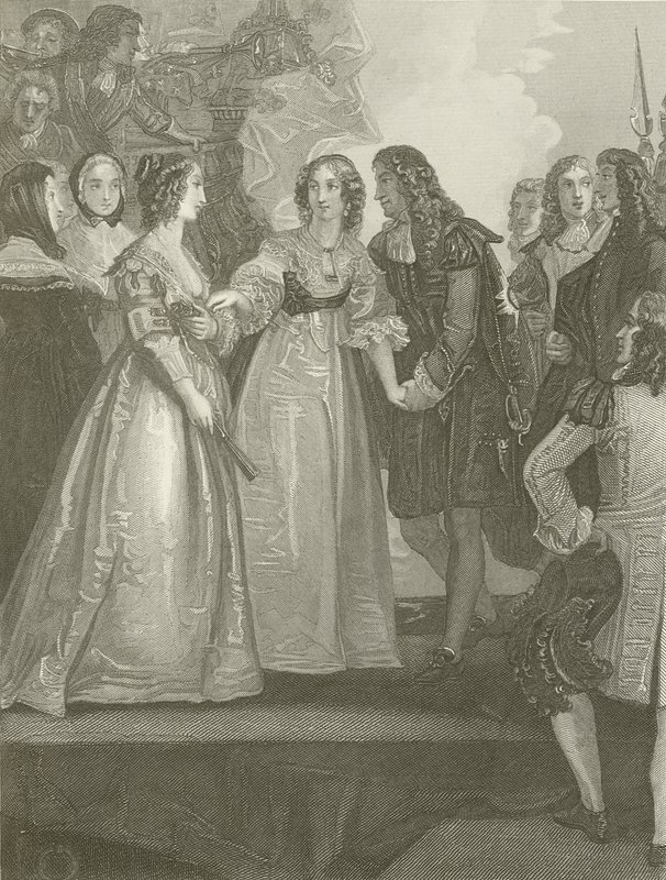 Kaarle II vastaanottaa Orleanin herttuattaren Doverissa tekijältä Thomas Stothard