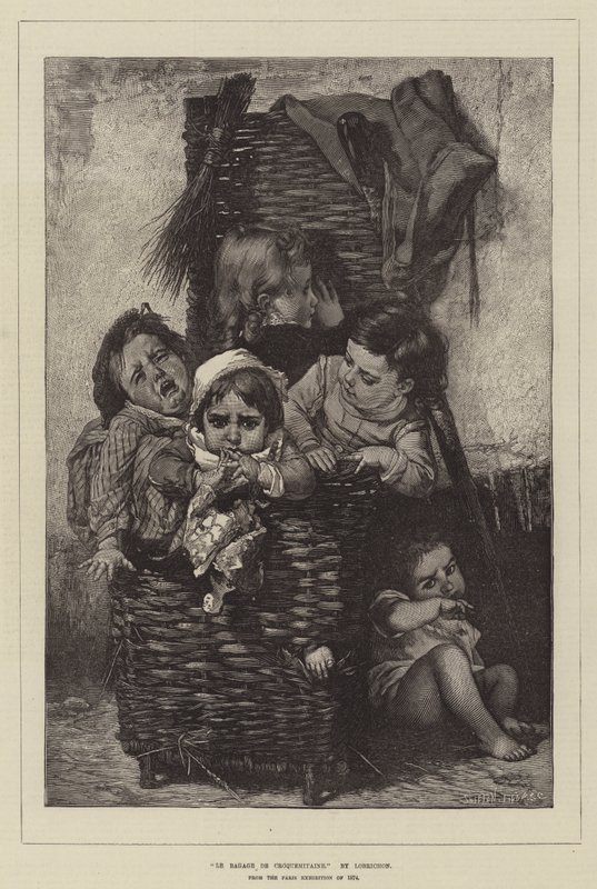 La Bagage de Croquemitaine, Pariisin näyttelystä vuodelta 1874 tekijältä Timoleon Marie Lobrichon