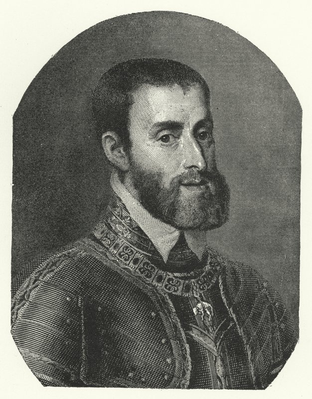 Kaarle V, Pyhän Rooman keisari (kaiverrus) tekijältä Titian (c.1488 1576) (after)