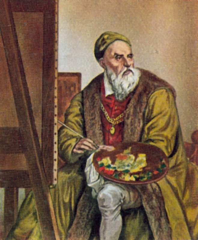 Tizian, italialainen taiteilija (värilitografia) tekijältä Titian (c.1488 1576) (after)
