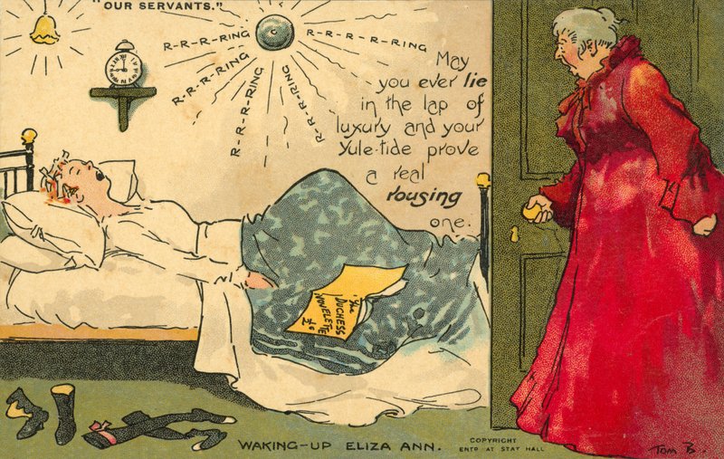 Maid yli nukkumassa (väri litho) tekijältä Tom Browne